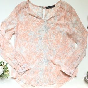 Rose & Olive Sheer Long Sleeve Blouse SZ Medium